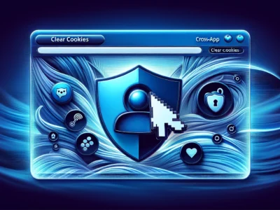 Illustration of a browser with privacy settings and cookies