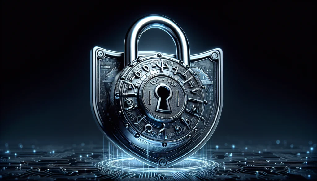 Illustration of a padlock and shield symbolizing secure online accounts