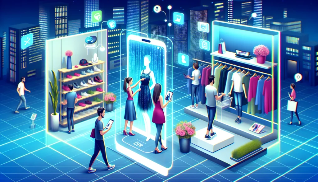 Interactive augmented reality experience in a retail setting