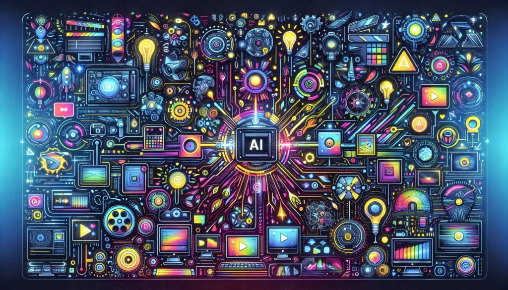 An illustration of the top AI video generators available in 2024.