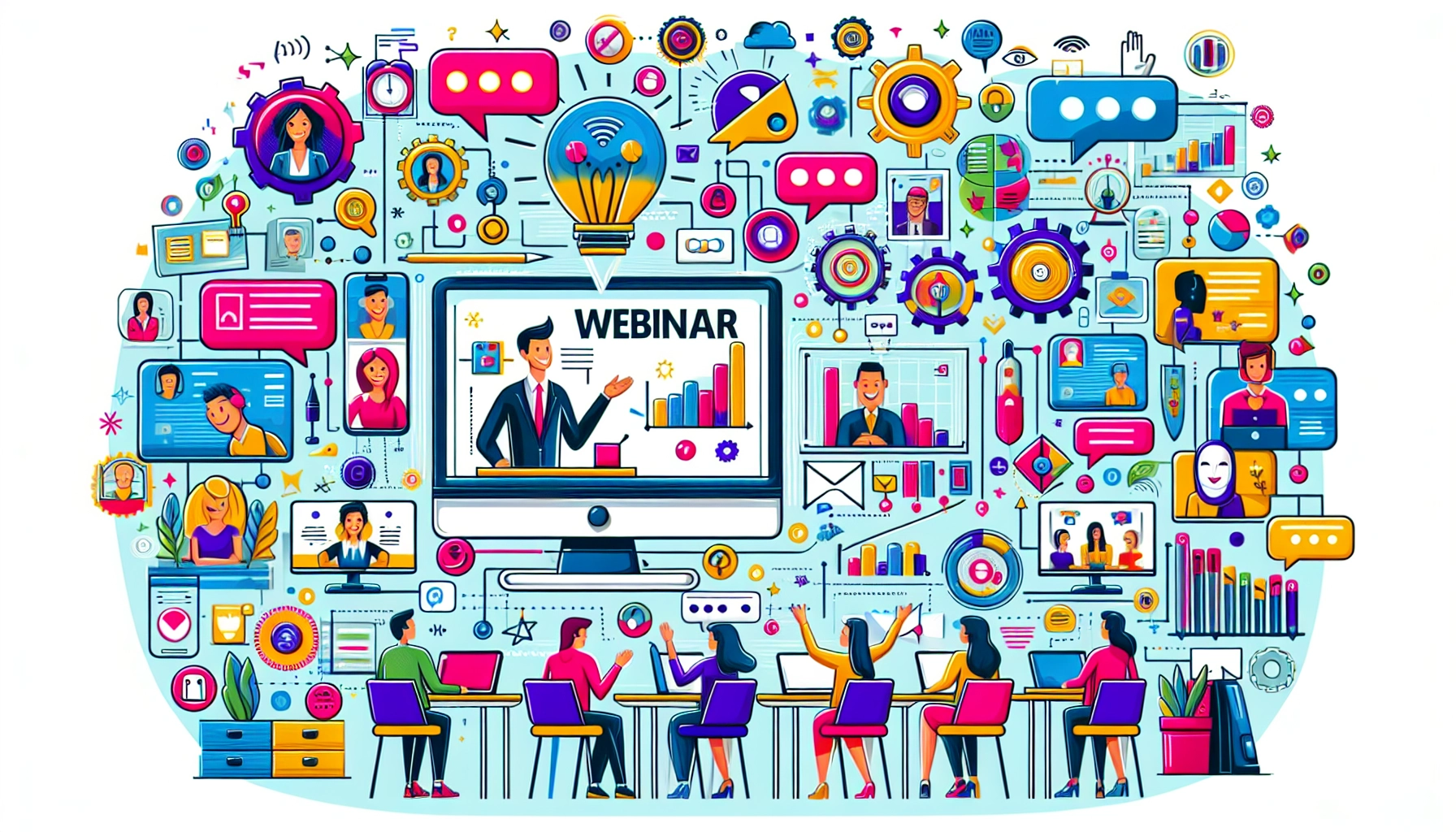 An illustration explaining what is a webinar