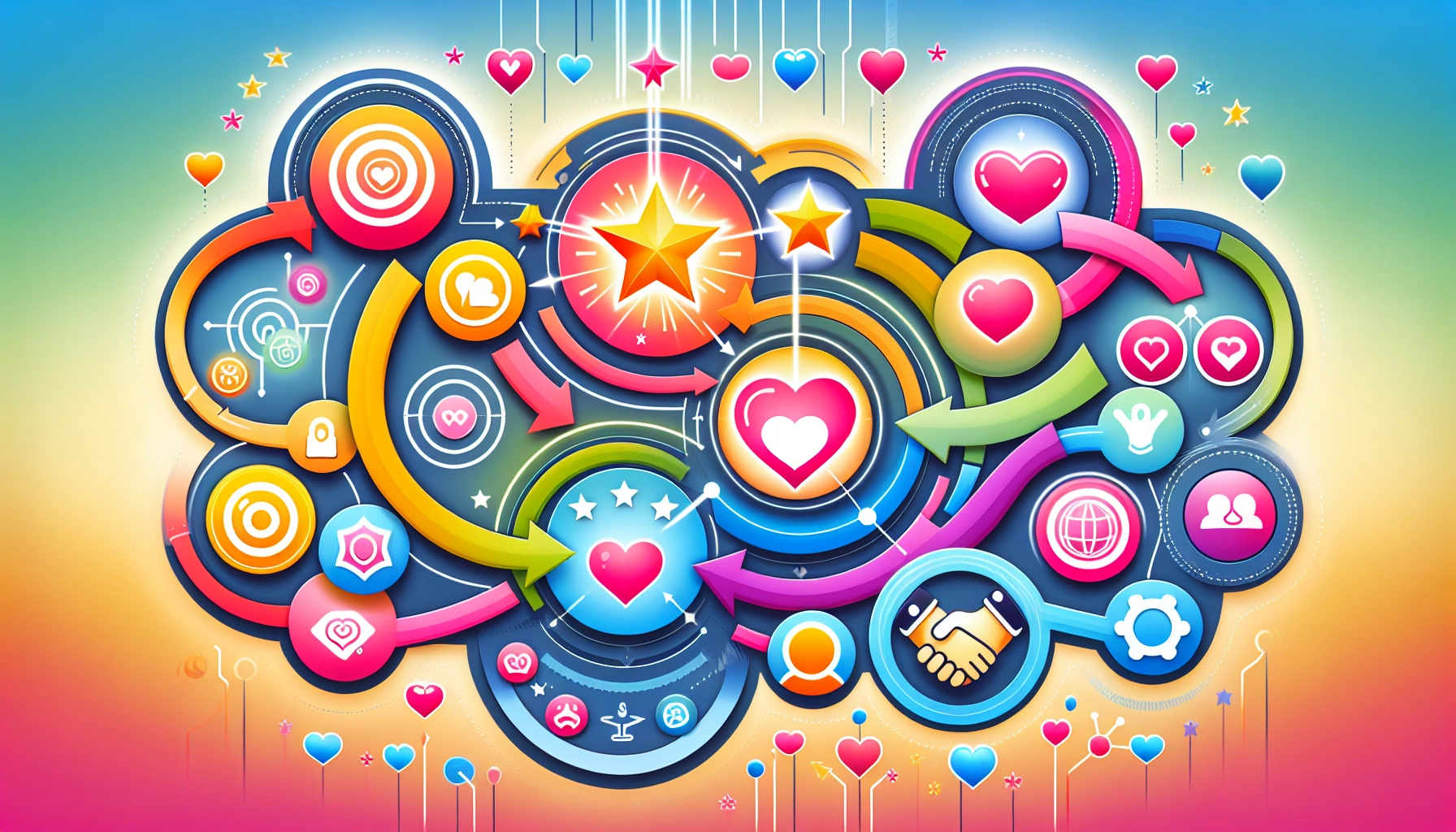 An illustration depicting the concept of customer retention management