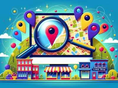 An illustration depicting the concept of local search engine optimization