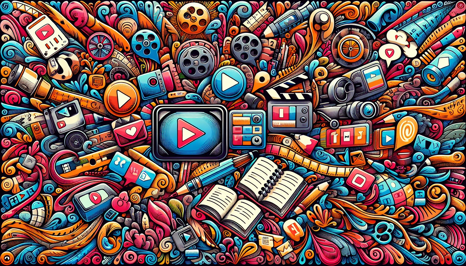 An illustration depicting various types of content created by digital creators