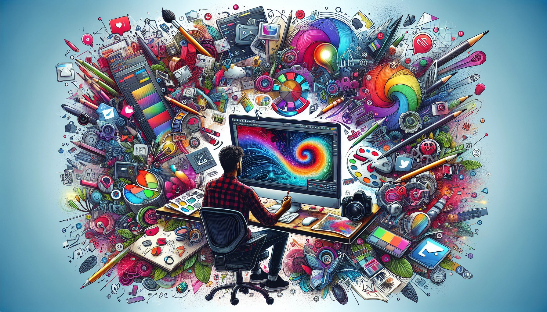 An illustration highlighting the essential skills for digital creators